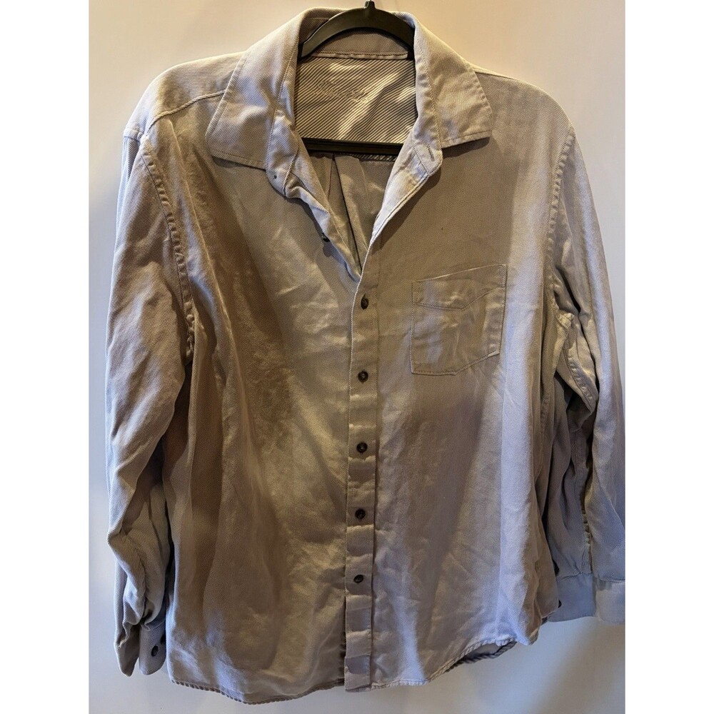 Taso Elba Men's Solid Gray Long Sleeve Button-Up Size Large